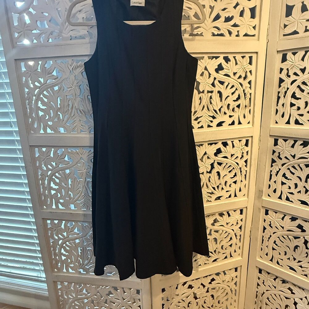 Black Calvin Klein Pleated Sleeveless Dress New With Tags Size 8